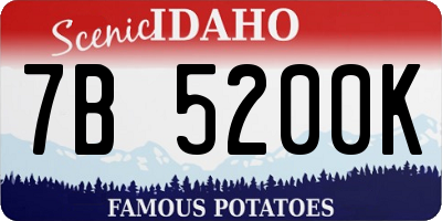 ID license plate 7B5200K