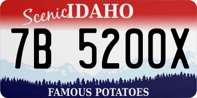 ID license plate 7B5200X