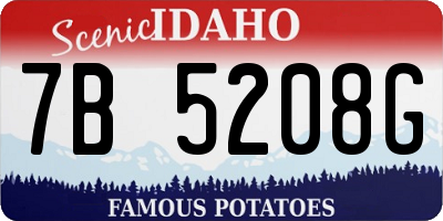 ID license plate 7B5208G