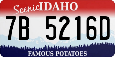 ID license plate 7B5216D
