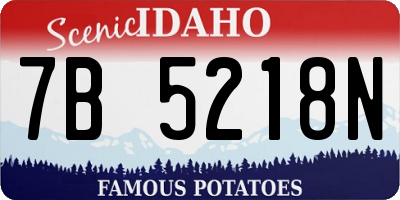 ID license plate 7B5218N