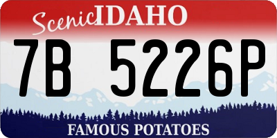 ID license plate 7B5226P