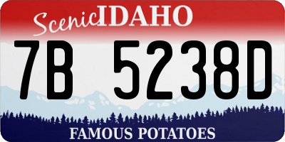 ID license plate 7B5238D