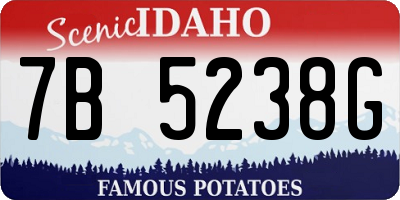 ID license plate 7B5238G