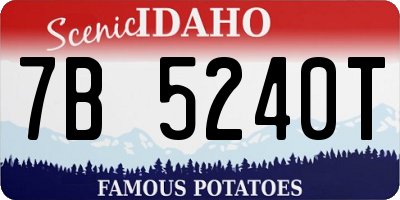 ID license plate 7B5240T