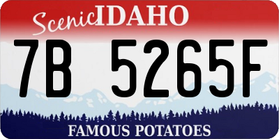ID license plate 7B5265F
