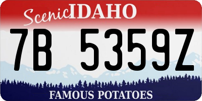 ID license plate 7B5359Z