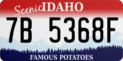 ID license plate 7B5368F