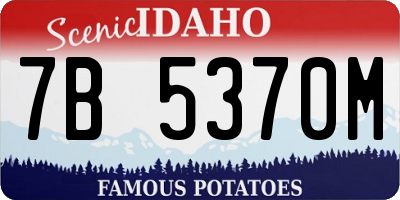 ID license plate 7B5370M