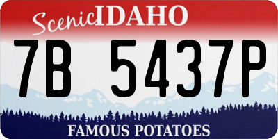 ID license plate 7B5437P