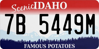 ID license plate 7B5449M