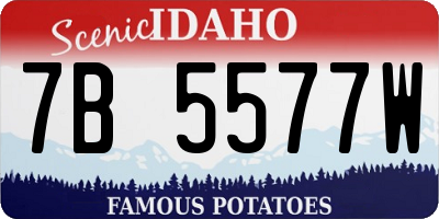 ID license plate 7B5577W