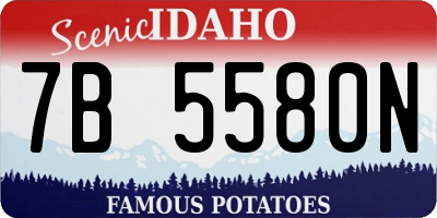 ID license plate 7B5580N