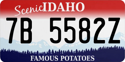 ID license plate 7B5582Z