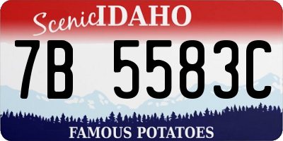 ID license plate 7B5583C