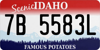 ID license plate 7B5583L