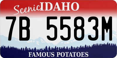 ID license plate 7B5583M