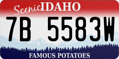 ID license plate 7B5583W