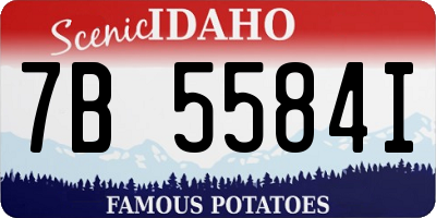 ID license plate 7B5584I