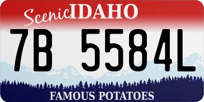 ID license plate 7B5584L