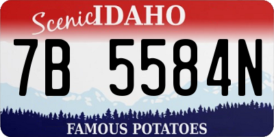 ID license plate 7B5584N