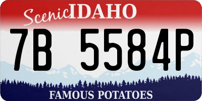 ID license plate 7B5584P