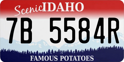 ID license plate 7B5584R
