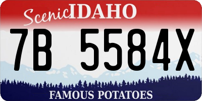 ID license plate 7B5584X