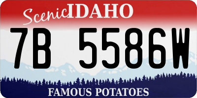ID license plate 7B5586W