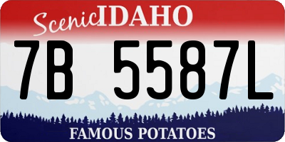 ID license plate 7B5587L