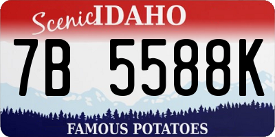 ID license plate 7B5588K