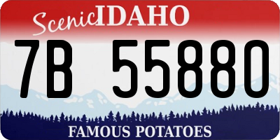 ID license plate 7B5588O