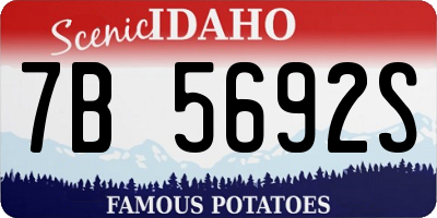 ID license plate 7B5692S