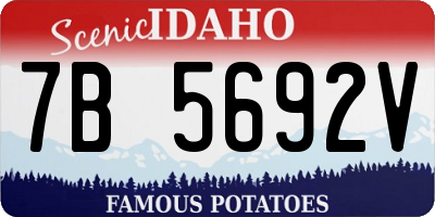 ID license plate 7B5692V