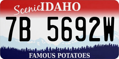 ID license plate 7B5692W