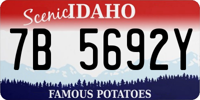 ID license plate 7B5692Y