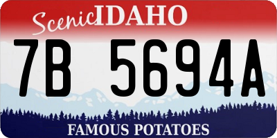 ID license plate 7B5694A
