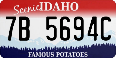 ID license plate 7B5694C