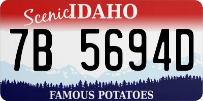ID license plate 7B5694D