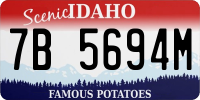 ID license plate 7B5694M