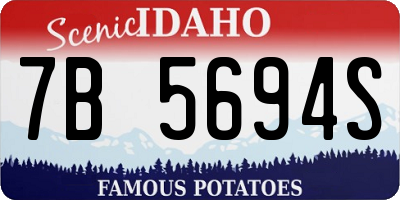 ID license plate 7B5694S