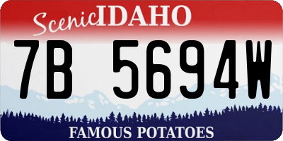ID license plate 7B5694W