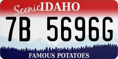 ID license plate 7B5696G