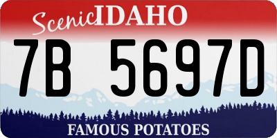 ID license plate 7B5697D