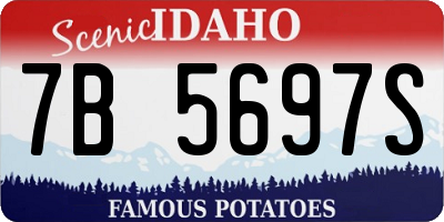 ID license plate 7B5697S