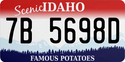 ID license plate 7B5698D
