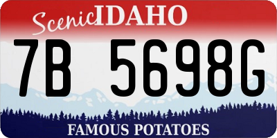 ID license plate 7B5698G