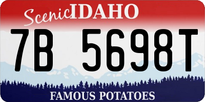 ID license plate 7B5698T