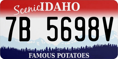 ID license plate 7B5698V