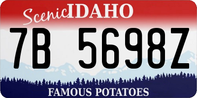 ID license plate 7B5698Z